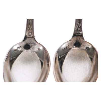 Набор серебряных ложек в футляре 800 пр. 163,5 гр. Австрия после 1922 г. Вена. Австрия после 1922 г