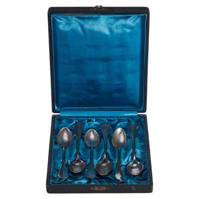 Набор чайных ложек серебро 800 пр. 117 гр. Австрия 1872-1922 гг. Австро-Венгрия последняя четверть XIX - начало XX вв