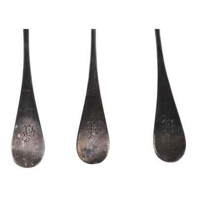 Набор чайных ложек серебро 800 пр. 117 гр. Австрия 1872-1922 гг. Австро-Венгрия последняя четверть XIX - начало XX вв