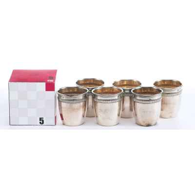 Набор стопок Ампир серебро L&F Франция сер. XIX в. Н-3,8 см. 47 гр. Франция конец XIX- начало XX вв