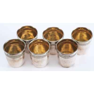 Набор стопок Ампир серебро L&F Франция сер. XIX в. Н-3,8 см. 47 гр. Франция конец XIX- начало XX вв