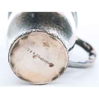 Кружка серебро 835 пр. Германия 1910 г. Н-8,1 см. 87,2 гр. Германия 1910-е гг