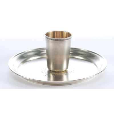 Стопка на подносе серебро 875 пр. СССР 139 гр. Промкомбинат 