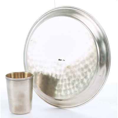 Стопка на подносе серебро 875 пр. СССР 139 гр. Промкомбинат 