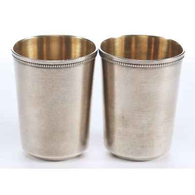 Парные стопки серебро 875 пр. Эду г. Тарту 1963-65 гг. 4,8x3,7 см. 60 гр. Промкомбинат “Эду” г. Тарту 1963 — 1965 гг