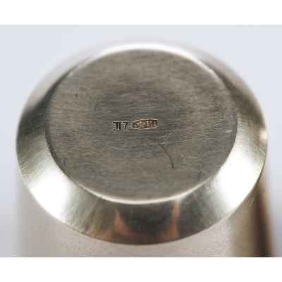 Парные стопки серебро 875 пр. Эду г. Тарту 1963-65 гг. 4,8x3,7 см. 63 гр. Промкомбинат “Эду” г. Тарту 1963 — 1965 гг