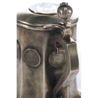 Пивная кружка с талером и крейцерами серебро 800 пр. Австро-Венгрия втор. пол. 19 в. 472 гр. Австро-Венгрия после 1866 г