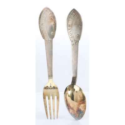 Коллекционный рождественский набор серебро 800 пр, Michelsen Дания 1935 г. 93 гр. Дания 1935