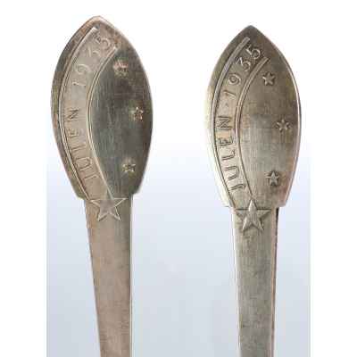 Коллекционный рождественский набор серебро 800 пр, Michelsen Дания 1935 г. 93 гр. Дания 1935