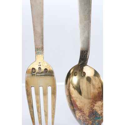 Коллекционный рождественский набор серебро 800 пр, Michelsen Дания 1935 г. 93 гр. Дания 1935