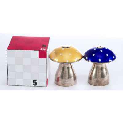 Набор для специй Грибочки серебро 925 пр. эмаль Мексика 1950-е гг. 4,8x4,5 см. 71 гр. Мексика 1950 -1960-е гг