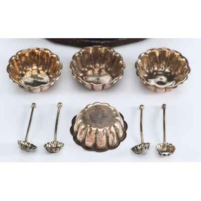 Набор серебряных солонок Horace Woodward & Со Англия 1886 г. 83 гр. Лондон, Великобрuтания 1886