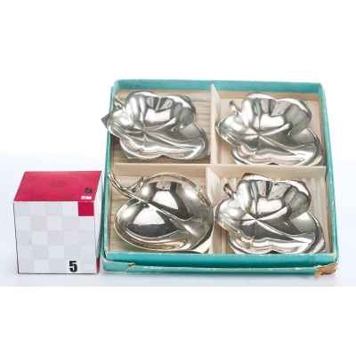 Менажницы Листья и яблоко серебро 925 пр. Tiffany & Со США 148 гр. Tiffany & Со, США 1950-1960 гг