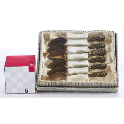 Набор кофейных ложек Тысячелетняя роза Koblbecker ФРГ сер. ХХ в. 58 гр. ФРГ 1959-1977 гг