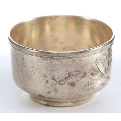 Солонка серебро 84 пр. ССК Москва нач. ХХ в. 15 гр. 2,6x4,2 см. Москва 1899-1908 гг