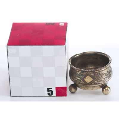 Солонка серебро 84 пр. М. Голощанов Москва 1880-е гг. 25 гр. 3х5,2 см. Москва 1880-е гг