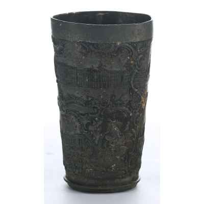 Стакан 200 лет Санкт-Петербурга олово 1903 г. Н-10 см. Санкт- Петербург около 1903 г