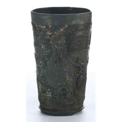 Стакан 200 лет Санкт-Петербурга олово 1903 г. Н-10 см. Санкт- Петербург около 1903 г