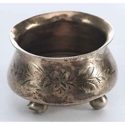 Солонка серебро 84 пр. Кострома 1908-26 гг. 16 гр. 3,2x4,5 см. Кострома 1908-1926 гг