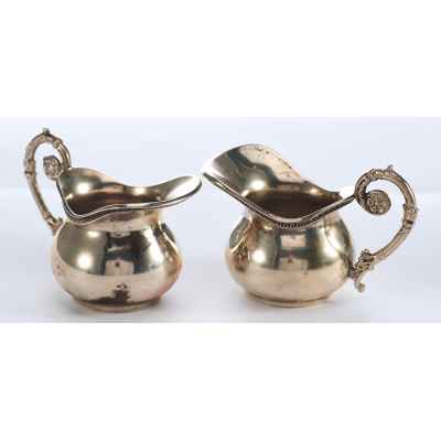 Сливочники парные серебро 800 пр. Zanovello Италия 1960-е гг. 86 гр. Н-4,5 см. Италия 1960-е гг