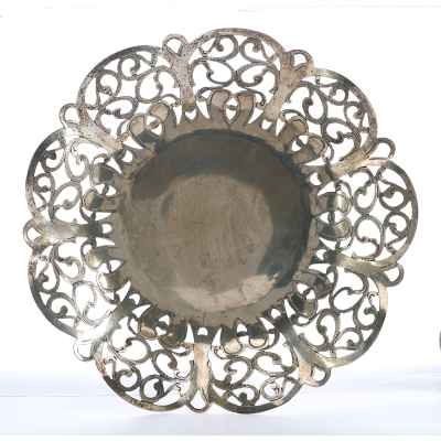 Конфетница серебро 800 пр. Германия кон. XIX в. 173 гр. D-22,2 см. Германия Конец XIX века