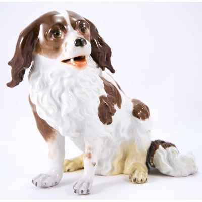 Скульптура Спаниэль Кинг Чарльз бисквитный фарфор Венская королевская мануфактура 1870-е гг. Н-20 см. Европа Конец XIX века