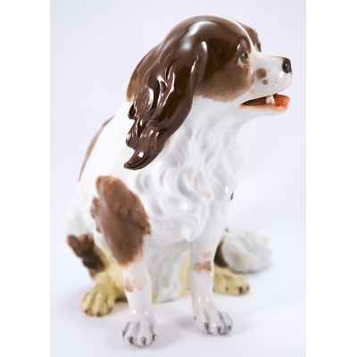 Скульптура Спаниэль Кинг Чарльз бисквитный фарфор Венская королевская мануфактура 1870-е гг. Н-20 см. Европа Конец XIX века