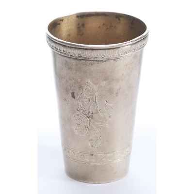 Стопка серебро 84 пр. Н. Бобир С-Петербург нач. ХХ в. 74 гр. 7,4 см. С-Петербург 1908-1916 гг