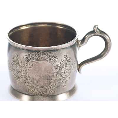 Кружка Русский стиль 84 пр. Немиров-Колодкин Москва нач. ХХ в. 91 гр. Н-5,8 см. Москва 1899-1908 гг
