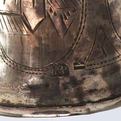 Рюмка для ликера серебро 84 пр. Москва 1893 г. 27 гр. Н-6,6 см. Москва 1893