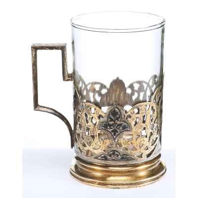 Подстаканник серебро 875 пр. Кубачи, СССР 1960-е гг. 80 гр. 77 гр. 9,6 см. Кубачи, СССР 1960-е гг