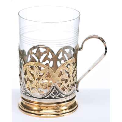 Подстаканник серебро 875 пр. Кубачи, СССР 1960-е гг. 80 гр. 8,5 см. Кубачи, СССР 1960-е гг