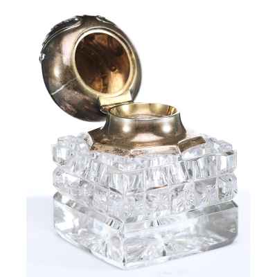 Чернильница модерн серебро 84 пр. О. Курлюков Москва 1899-1908 гг. Н-10,2 см. Москва 1899 -1908 гг