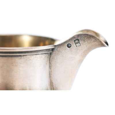 Сливочник серебряный 84 пр. И. Салтыков Москва нач. ХХ в. 72 гр. Н-7,2 см. Москва 1908-1926 гг