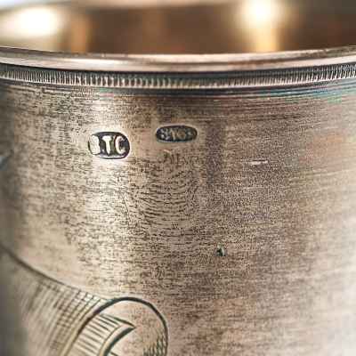 Кубок модерн серебро 84 пр. В. Соколов Москва нач. ХХ в. 92 гр. 16,6 см. Москва 1899-1908 гг