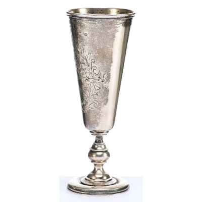 Рюмка серебро 84 пр. А. Иванов 1894 г. 120 гр. 14,3 см. Москва около 1894 г