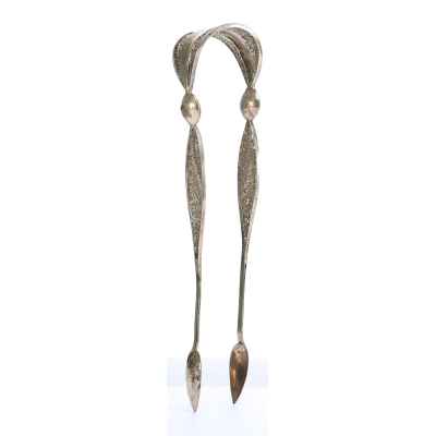 Щипцы для сахара серебряные скань 84 пр. А. Иванов Москва нач. ХХ в. 21 гр. 15 см. Москва 1908-1917 гг