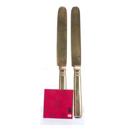 Пара ножей серебро 84 пр. АТ С.-Петербург 1849 г. 133 гр. Н-19,7 см. Петербург 1849