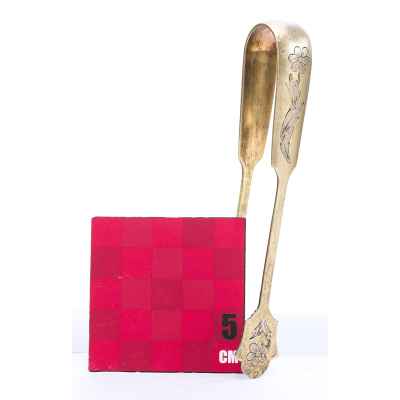 Щипцы для сахара серебро 875 пр. Москва 1954 г. 26 гр. Н-11,3 см. Москва 1954