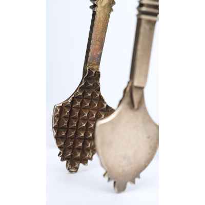 Щипцы для сахара серебро 84 пр. 9-я Артель Москва нач. ХХ в. 52 гр. 14,3 см. Москва 1908-1926 гг