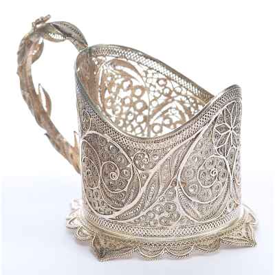 Подстаканник скань серебро 84 пр. Россия 105 гр. Н-7,8 см. Россия XX век