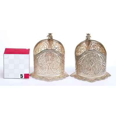 Парные подстаканники скань серебро 84 пр. АП Россия 209 гр. Н-7,8 гр. Россия XX век