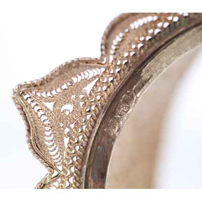 Парные подстаканники скань серебро 875 пр. Россия 208 гр. Н-7,8 см. Россия XX век