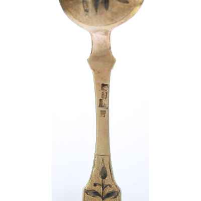 Десертная ложка серебро 84 пр. АЕ Москва 1840 г. 41 гр. Н-17,3 см. Москва около 1840 г