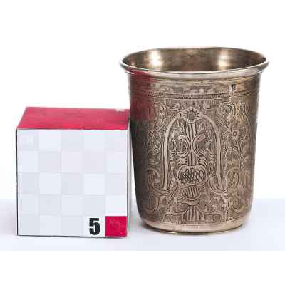 Чарка Русский стиль серебро 84 пр. П. Лоскутов Москва 1853 г. 94 гр. Н-8 см. Москва 1853