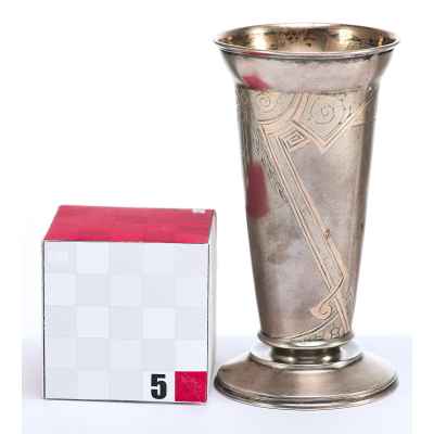 Стакан модерн серебро 84 пр. А. Иванов Москва нач. ХХ в. 92 гр. Н-11 см. Москва нач. ХХ в.
