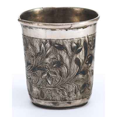 Стопка Тюльпаны серебро 84 пр. К. Я. Пец Москва 1849 г. 36 гр. Н-5 см. Москва 1849