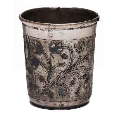 Стопка Тюльпаны серебро 84 пр. К. Я. Пец Москва 1849 г. 36 гр. Н-5 см. Москва 1849