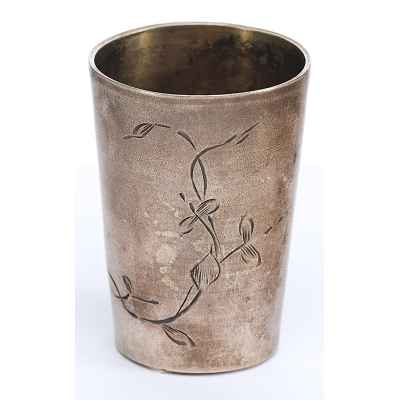 Стопка серебряная модерн 84 пр. В. Семенов Москва нач. ХХ в. 17 гр. Н-4 см. Москва 1899-1908 гг