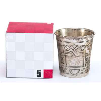 Стопка в Русском стиле серебро без проб нач. ХХ в. 34 гр.Н-4,8 см. Россия конец XIX - начало ХХ вв